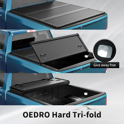 OEDRO FRP Hard Tri-fold Tonneau Cover Fold Truck Bed Covers Compatible with 2015-2026 Ford F150 F-150 with 5.5 Feet Bed