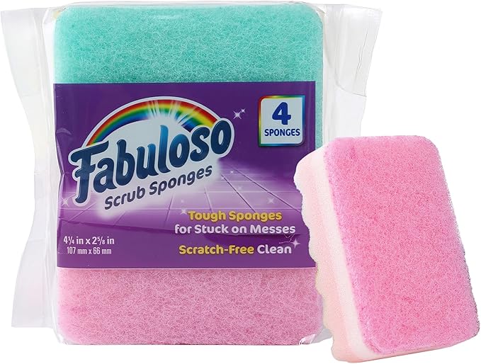 Fabuloso Scratch-Free Kitchen Dish Sponges, Rainbow Cellulose Scrubber Sponge