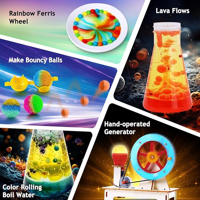 260 Experiments Science Kits for Kids, S.T.E.M Kit Magic Chemistry Physics Set, Boys Girls Toys Gifts Ideas Birthday Christmas, Volcano, Gemstone, Earth, Science Projects