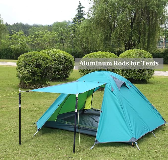 HIKEMAN Tent Poles Camping Poles for Tarp Awning Canopy Porch Sun Sails Tarpaulin Headroom Aluminium Adjustable Telescoping