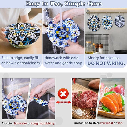 5-Size Reusable Beeswax Bowl Covers