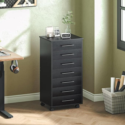 HOOBRO 7-Drawer File Cabinet, Wooden Office Cabinet