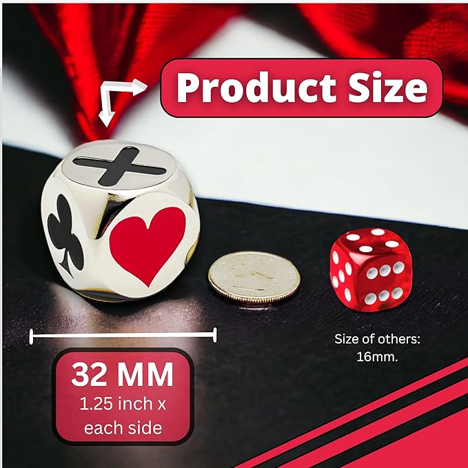 Luck Lab Premium Trump Marker/Indicator - for use with Euchre, Pinochle, Bridge and More - Comes with Black Velvet Storage Bag. (Silver)