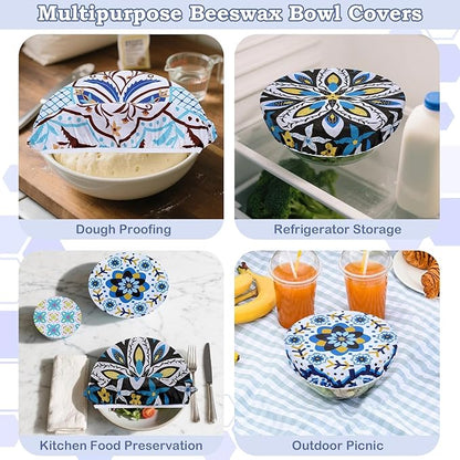 5-Size Reusable Beeswax Bowl Covers