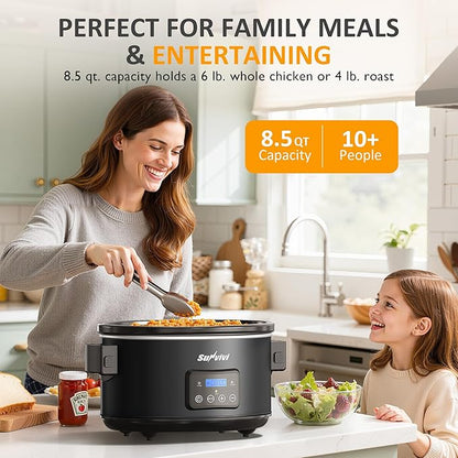 Sunvivi 8.5 Quart Programmable Slow Cooker: Multi-Cooker Food Warmer