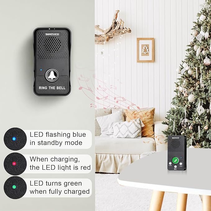 Doorbells, Hands Free Wireless Doorbell Intercom Upgrade, Waterproof Full