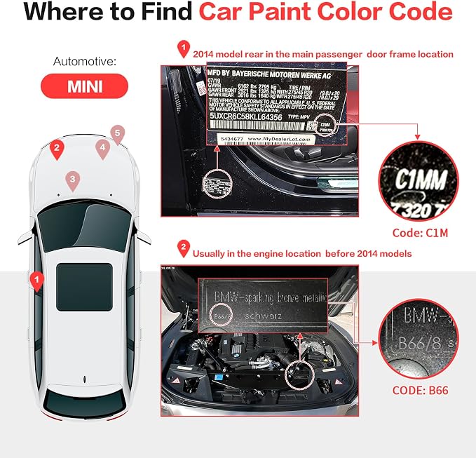Carhoo C6F/C7R Indigo Sunset Blue Compatible with MINI Cooper Exact Match Touch Up Paint Pen - 0.56 Fl Oz(16ml)