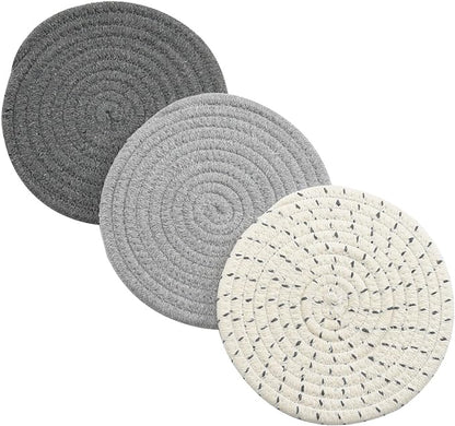 Potholders Set Trivets Set 100% Pure Cotton Thread Weave Hot Pot Holders Set
