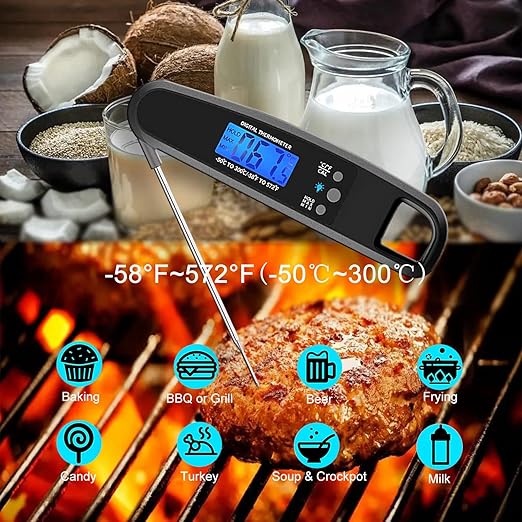 Meat Thermometer Digital, IP67 Waterproof Cooking Thermometer