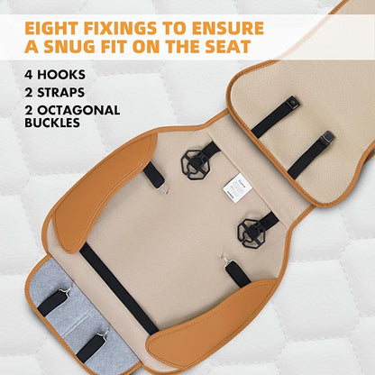 Elantrip 2PCs Front Car Seat Covers Leather Car Seat Protector Universal fit for Most Cars SUVs and Trucks Water Proof Seat Protector Whiskey Color