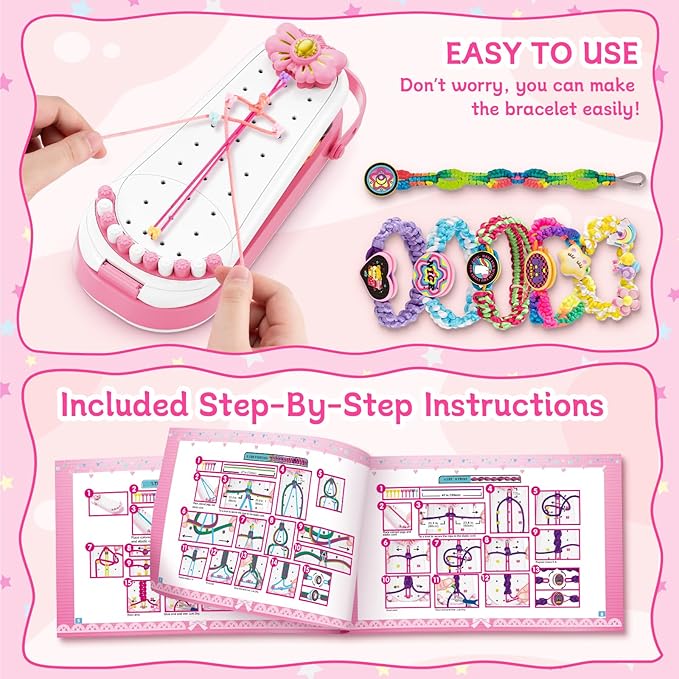 Friendship Bracelet Making Kit for Girls-DIY Bracelets Maker Art & Craft Kits for Kids-Jewelry String Braiding Set Toys for Age 6 7 8 9 10 11 12 Year Old Girl Advent Calendar Christmas Birthday Gifts
