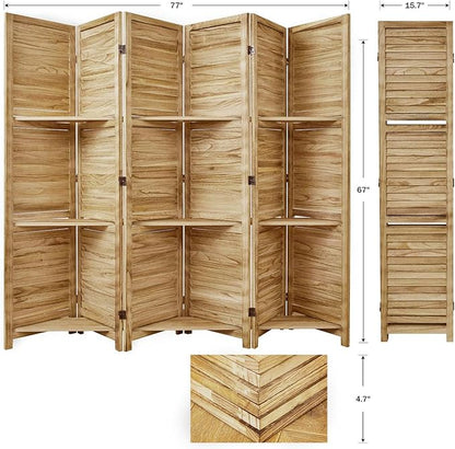 Partition Room Dividers, Folding Wood Privacy Screen