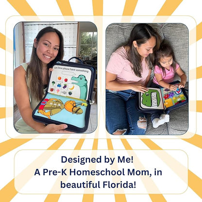 Montessori Busy Board, Quiet Busy Book for Toddlers 3, Toddler Activity Books Ages 3+, Toddler Preschool Learning Activities, Travel Toys for Toddlers 3-5