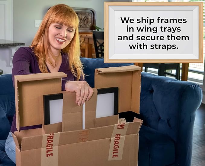 14x28 Shadow Box Frame Black | 1 Inch Deep Solid Wood Shadowbox Display Frame |