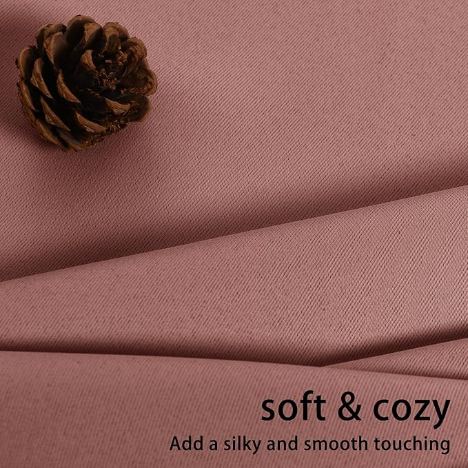 JIUZHEN Dried Rose Blackout Curtains