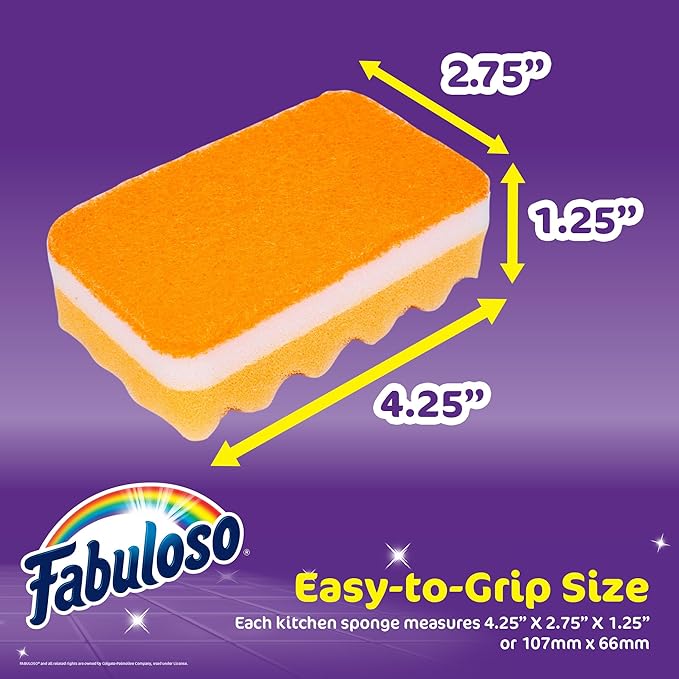 Fabuloso Scratch-Free Kitchen Dish Sponges, Rainbow Cellulose Scrubber Sponge
