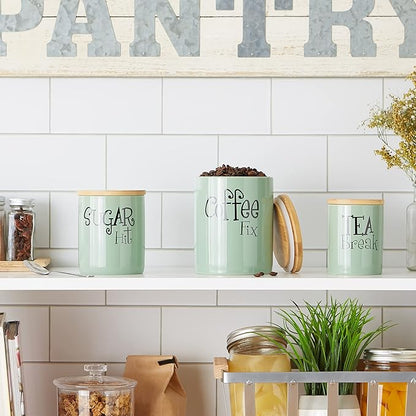 DII Kitchen Accessories Retro Collection Ceramics, Canister Set, 3 Piece