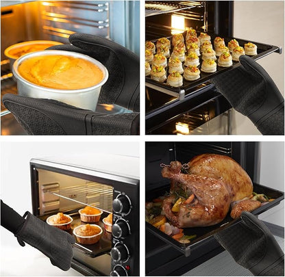 Hovico Silicone Oven Mitts, Heat Resistant 500F Kitchen Mitts 2PCS, 11.6"