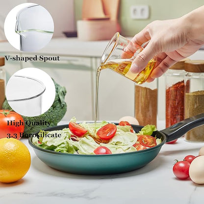 3 Piece High Borosilicate Glasss Liquid Measuring Cups, Includes 150ml