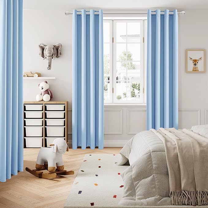 DUALIFE Light Sky Blue Curtains