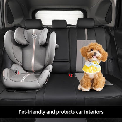 EKR Corolla Car Seat Covers Full Set Custom Fit for Toyota Corolla 2020 2021 2022 XSE/XSE Apex,Leather Car Seat Cover-Faux Leather(Black+Light Gray)