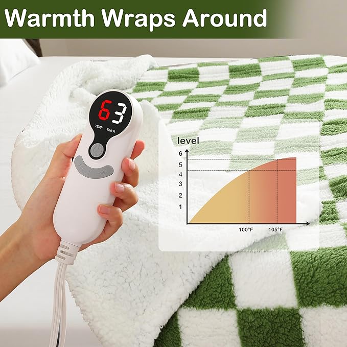 Electric Heated Blanket Full Size 72"×84"