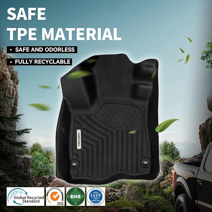 OEDRO Floor Mats Fit for 2014-2018 Nissan Altima Base/S/SL/SR/SV, TPE All-Weather Custom Fit Floor Liner for Altima Sedan 4 Door Accessories, 1st & 2nd Row Mats Car Mats Set, Black