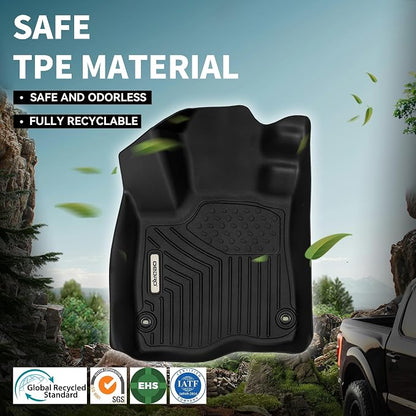 OEDRO Floor Mats Fit for 2014-2018 Nissan Altima Base/S/SL/SR/SV, TPE All-Weather Custom Fit Floor Liner for Altima Sedan 4 Door Accessories, 1st & 2nd Row Mats Car Mats Set, Black
