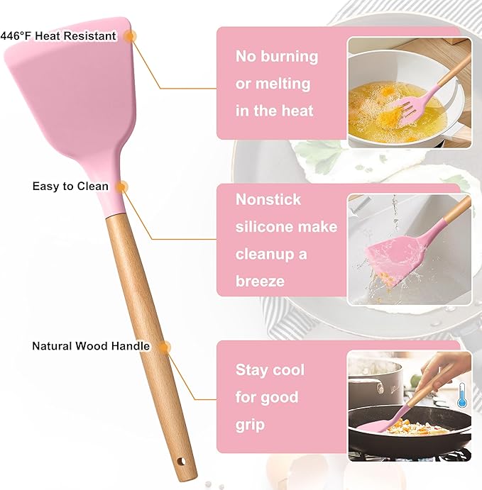 E-far Silicone Cooking Utensils Set, 10-Piece Kitchen Utensils Set