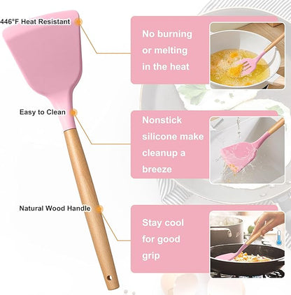 E-far Silicone Cooking Utensils Set, 10-Piece Kitchen Utensils Set