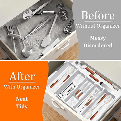 Spaclear Large Utensil Drawer Organizer Expandable Silverware Organizer