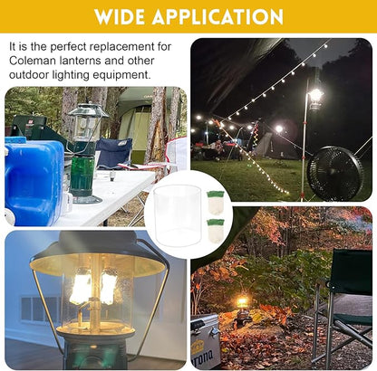 EINDER Propane Lantern Mantles with Lantern Globe Replacement Set Compatible with Coleman Kerosene Lanterns, Camp Lamp Mantle Suitable for Outdoor Camping Propane Lantern - 10 Pack