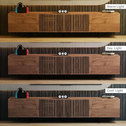 gaoyangjiaju 94.48" Mid-Century Modern TV Stand, Walnut Media Console