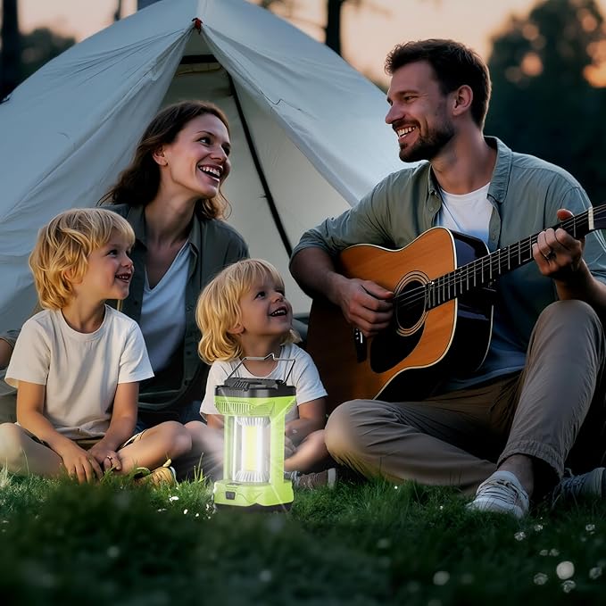 AlpsWolf Camping Lantern Rechargeable, 1000LM 4 Light Modes Camping Light 4000mAh Rechargeable Lantern for Power Outages Portable Camping Lamp Camping Essentials for Emergency, Green, 2 Packs