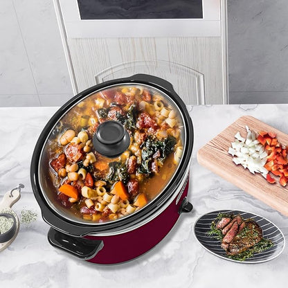 HOMECOOKIN 6 Quart Slow Cooker Oval Manual Pot Food Warmer