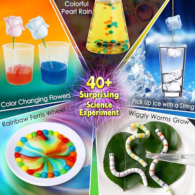UNGLINGA 40+ Experiments Science Kit for Kids - Chemistry Set, Educational Toy Gift Idea for Boys and Girls Birthday Christmas S.T.E.M Scientist Learing Toy