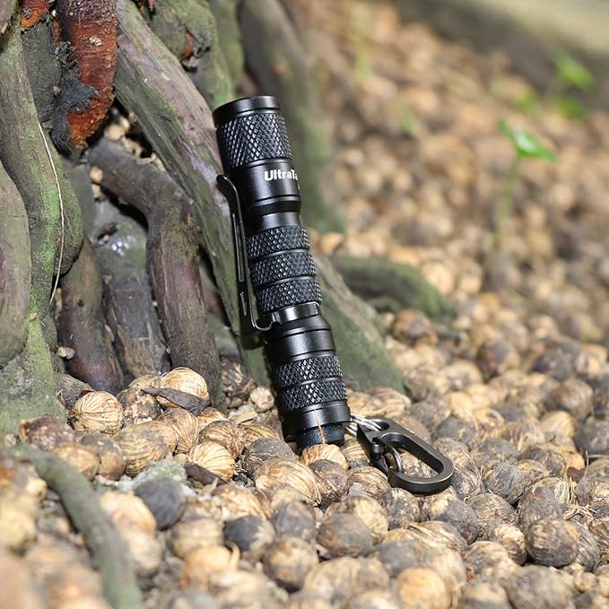 2 Pack Ultra Bright Compact EDC Keychain LED Flashlight 180lm Pocket Flashlight with Battery IPX7 Waterproof Tail Switch Flashlights for Camping, Hiking, Outdoor Activity Emergency Lighting