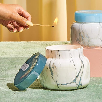 Capri Blue Scented Candles - Modern Marble Oversized Jar - Luxury Candles for Home Scented with Tropical Fruits & Sugared Citrus - Soy Wax Blend (Volcano, 28 oz)