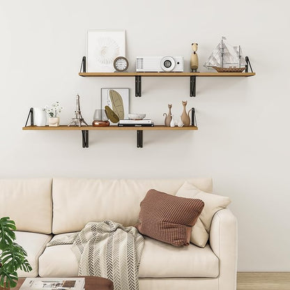 Heimlove Deep Floating Shelves for Wall, 12 Inch Deep Floating Shelves Set of 3
