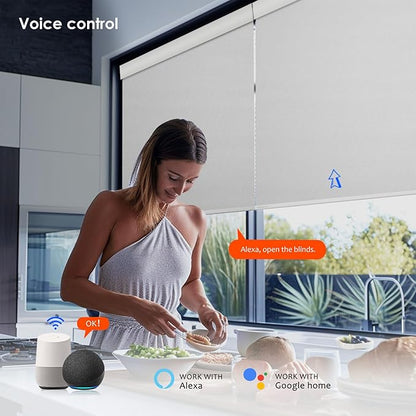 DENFOON Motorized Blinds with Remote, Thermal Electric Blinds【with Cover】