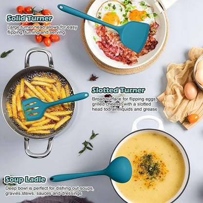 Homikit Silicone Cooking Utensils Set, 15-Piece Nonstick and Heat Resistant