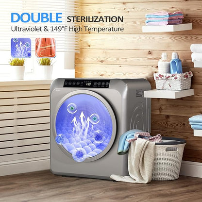 ROVSUN 13.2LB Portable Clothes Dryer, 3.5 Cu.Ft High End Front Load Tumble