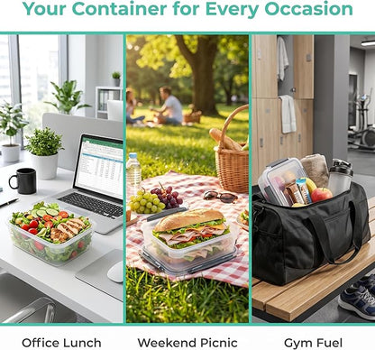 YORY 3 cup Plastic Food Storage Containers