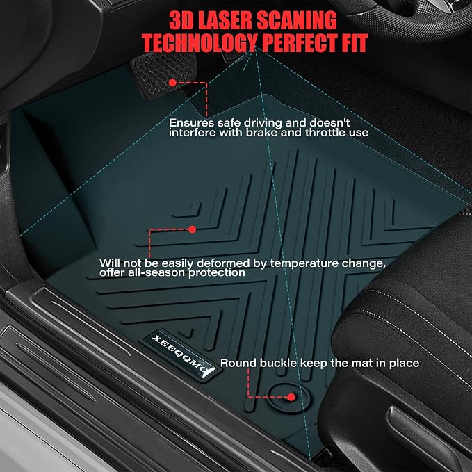 Floor Mats &Trunk Mat for 2022 2023 2024 2025 Nissan Pathfinder 7 Seats with Backrest Mat All Weather TPE Rubber Cargo Liner for 2022-2025 Nissan Pathfinder Accessories