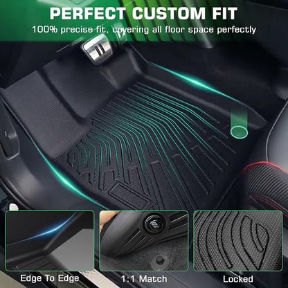 Floor Mats for Ford Fusion & Lincoln MKZ 2013-2016(Only Fit Gasoline), All-Weather TPE Cargo Liner, Waterproof Anti-Slip Mat Full Set Floor Mats, Front & 2nd Row & Trunk Mat