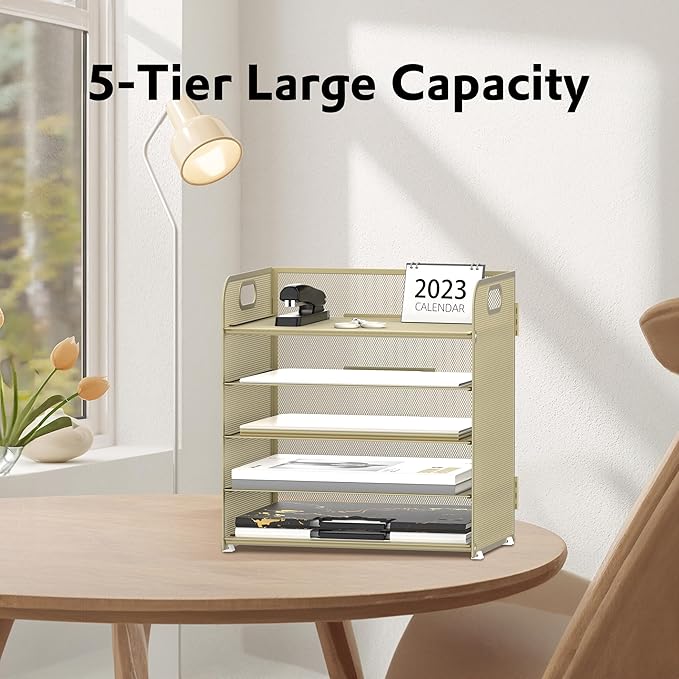 Supeasy 5 Trays Paper Organizer Letter Tray