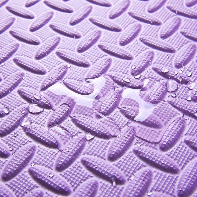 Foam Play Mat for Baby, EVA Non-Toxic Interlocking Floor Mats, Solid Colored Foam Puzzled Floor Mats, Baby Play Mat Exercise Mats, 16 Tiles(Pink/Purple/Yellow/Light Blue)