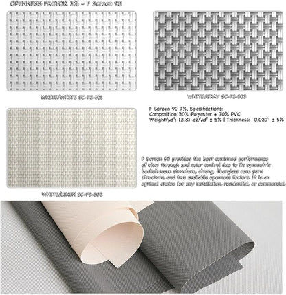 HILADUO Customized Solar Screen Roller Shade Blinds