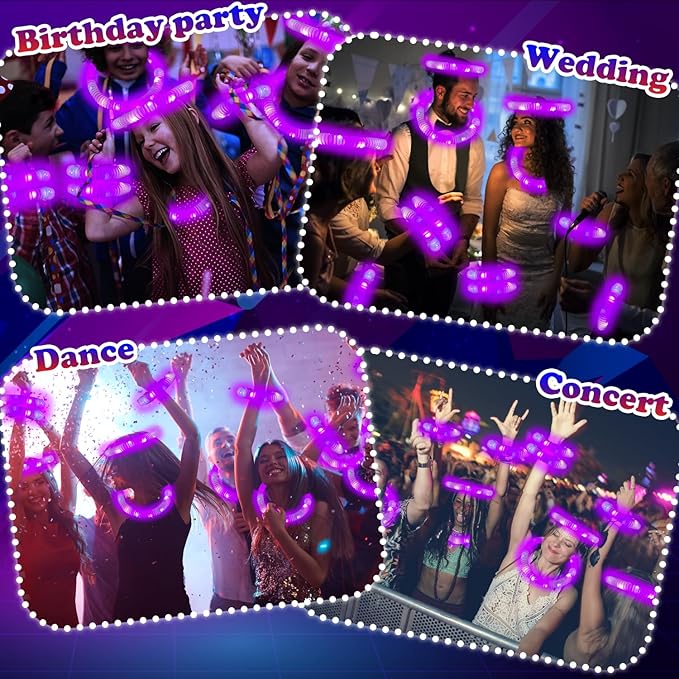 24 PCS Purple Glow Sticks Party Favors for Kids, Light Up Necklaces Bracelets Accessories for Toddlers,Halloween Birthday Party Basket Goodie Bag Stuffers Fillers,Treats Prizes Toys Gifts for Boy Girl