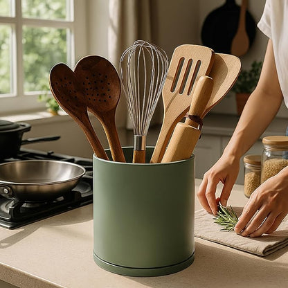 D'vine Dev 360° Rotating Utensil Holder Set – 7.2"+5" Kitchen Utensil Crocks